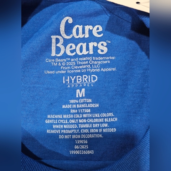 Care Bears Royal Blue 'Sorry My Bed Needs Me' Men's Medium Graphic Tee, New - Picture 3 of 3